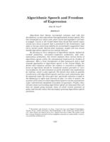 Algorithmic speech and freedom of expression