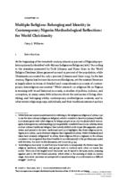 Multiple religious belonging and identity in contemporary Nigeria: methodological reflections for world Christianity
