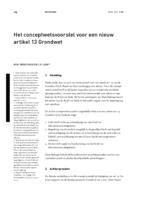 Het conceptwetsvoorstel voor een nieuw artikel 13 Grondwet