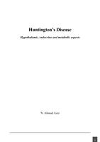 Huntington’s disease : hypothalamic, endocrine and metabolic aspects