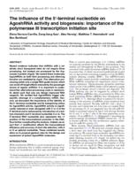 The influence of the 5 '-terminal nucleotide on AgoshRNA activity and biogenesis: importance of the polymerase III transcription initiation site