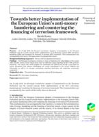 Towards better implementation of the European Union’s anti-money laundering and countering the financing of terrorism framework