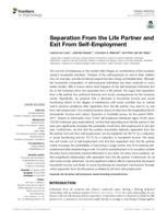 Separation From the Life Partner and Exit From Self-Employment