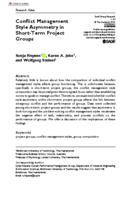 Conflict management style asymmetry in short-term project groups