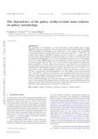 The dependence of the galaxy stellar-to-halo mass relation on galaxy morphology