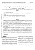 Constraining the radial drift of millimeter-sized grains in the protoplanetary disks in Lupus