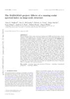 The BAHAMAS project: effects of a running scalar spectral index on large-scale structure