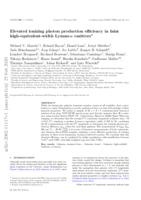 Elevated ionizing photon production efficiency in faint high-equivalent-width Lyman-alpha emitters