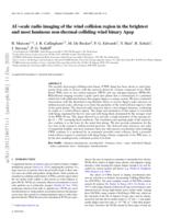 AU-scale radio imaging of the wind collision region in the brightest and most luminous non-thermal colliding wind binary Apep