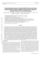 Constraining the masses of high-redshift clusters with weak lensing: Revised shape calibration testing for the impact of stronger shears and increased blending