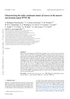 Characterizing the radio continuum nature of sources in the massive star-forming region W75N (B)