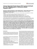 Calcium-dependent protein kinase CPK1 controls cell death by in vivo phosphorylation of senescence master regulator ORE1