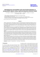 Simulating the circumstellar H_2CO and CH_3OH chemistry of young stellar objects using a spherical physical-chemical model