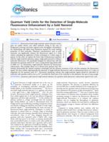 Quantum yield limits for the detection of single-molecule fluorescence enhancement by a gold nanorod