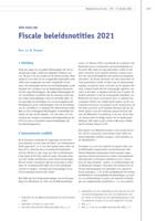 Fiscale beleidsnotities 2021