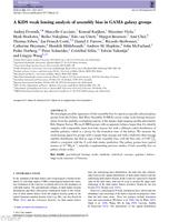 A KiDS weak lensing analysis of assembly bias in GAMA galaxy groups