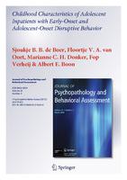 Age of onset of disruptive behavior of residentially treated adolescents