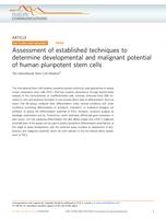 Assessment of established techniques to determine developmental and malignant potential of human pluripotent stem cells