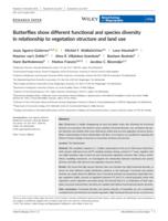 Butterflies show different functional and species diversity in relationship to vegetation structure and land use