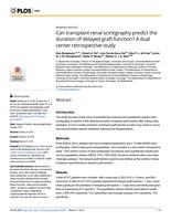 Can transplant renal scintigraphy predict the duration of delayed graft function? A dual center retrospective study