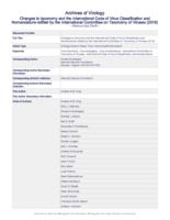 Changes to taxonomy and the International Code of Virus Classification and Nomenclature ratified by the International Committee on Taxonomy of Viruses (2018)