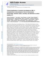 Clinical significance of cerebral microbleeds on MRI: A comprehensive meta-analysis of risk of intracerebral hemorrhage, ischemic stroke, mortality, and dementia in cohort studies (v1)