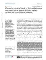 Comparing causes of death of Hodgkin lymphoma and breast cancer patients between medical records and cause-of-death statistics