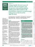 Comparing the disease course of patients with seronegative and seropositive rheumatoid arthritis fulfilling the 2010 ACR/EULAR classification criteria in a treat-to-target setting: 2-year data from the ARCTIC trial