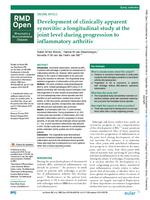 Development of clinically apparent synovitis: a longitudinal study at the joint level during progression to inflammatory arthritis