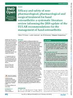 Efficacy and safety of non-pharmacological, pharmacological and surgical treatment for hand osteoarthritis: a systematic literature review informing the 2018 update of the EULAR recommendations for the management of hand osteoarthritis