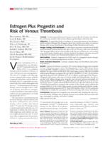 Estrogen plus progestin and risk of venous thrombosis