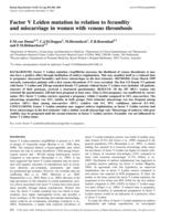 Factor V Leiden mutation in relation to fecundity and miscarriage in women with venous thrombosis