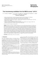 First microlensing candidates from the MEGA survey of M 31