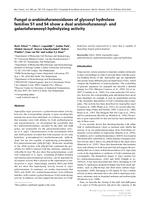 Fungal α-arabinofuranosidases of glycosyl hydrolase families 51 and 54 show a dual arabinofuranosyl- and galactofuranosyl-hydrolyzing activity.