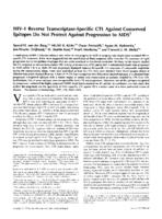 HIV-1 Reverse Transcriptase-Specific CTL Against Conserved Epitopes Do Not Protect Against Progression to AIDS'