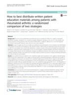 How to best distribute written patient education materials among patients with rheumatoid arthritis: a randomized comparison of two strategies