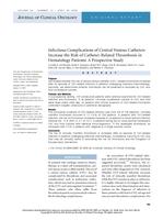 Infectious complications of central venous catheters increase the risk of catheter-related thrombosis in hematology patients: A prospective study