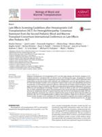 Late Effects Screening Guidelines after Hematopoietic Cell Transplantation (HCT) for Hemoglobinopathy: Consensus Statement from the Second Pediatric Blood and Marrow Transplant Consortium International Conference on Late Effects after Pediatric HCT