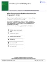 Mutual intelligibility between closely related languages in Europe