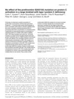 No effect of the prothrombin G20210A mutation on protein C activation in a large kindred with type I protein C deficiency