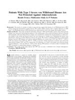 Patients with type 3 severe von Willebrand disease are not protected against atherosclerosis - Results from a multicenter study in 47 patients