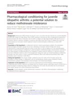 Pharmacological conditioning for juvenile idiopathic arthritis: a potential solution to reduce methotrexate intolerance