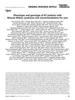 Phenotype and genotype of 87 patients with Mowat-Wilson syndrome and recommendations for care