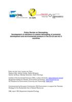 Policy review on decoupling: development of indicators to assess decoupling of economic development and environmental pressure in the EU-25 and AC-3 countries