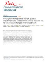 Polystyrene nanoplastics disrupt glucose metabolism and cortisol levels with a possible link to behavioural changes in larval zebrafish