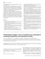 Prothrombotic changes in users of combined oral contraceptives containing drospirenone and cyproterone acetate