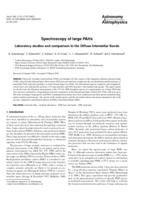 Spectroscopy of large PAHs. Laboratory studies and comparison to the Diffuse Interstellar Bands