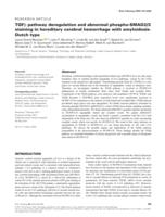 TGF beta pathway deregulation and abnormal phospho-SMAD2/3 staining in hereditary cerebral hemorrhage with amyloidosis-Dutch type