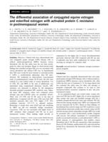 The differential association of conjugated equine estrogen and esterified estrogen with activated protein C resistance in postmenopausal women
