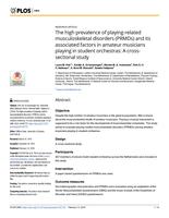 The high prevalence of playing-related musculoskeletal disorders (PRMDs) and its associated factors in amateur musicians playing in student orchestras: A cross-sectional study